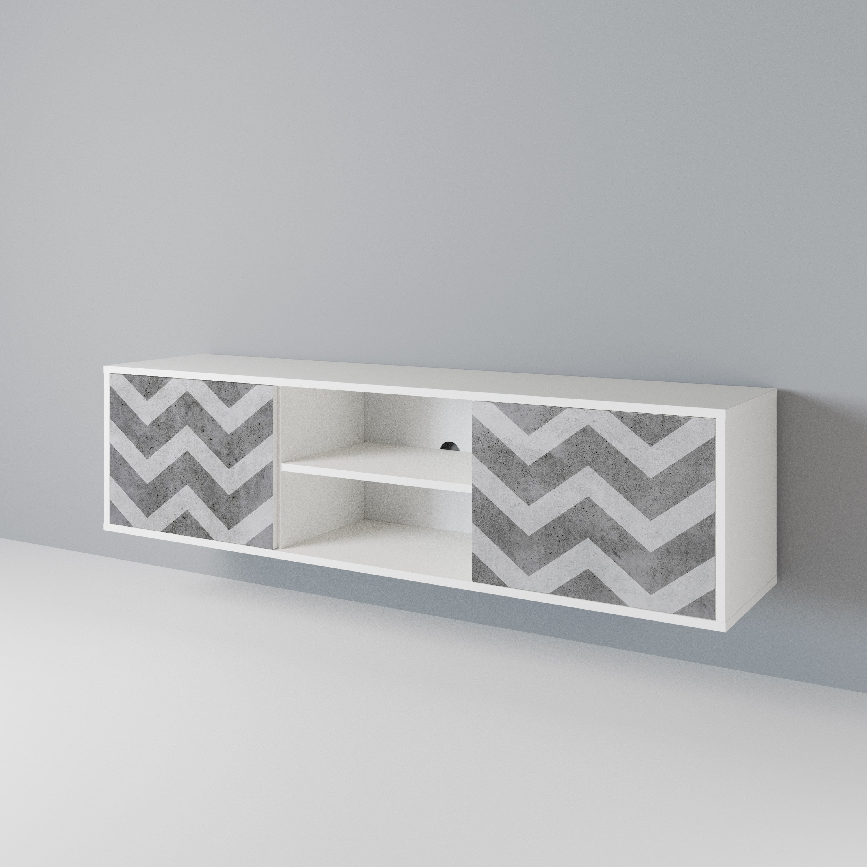 TOUGH ZIG ZAG 2-Door TV Cabinet
