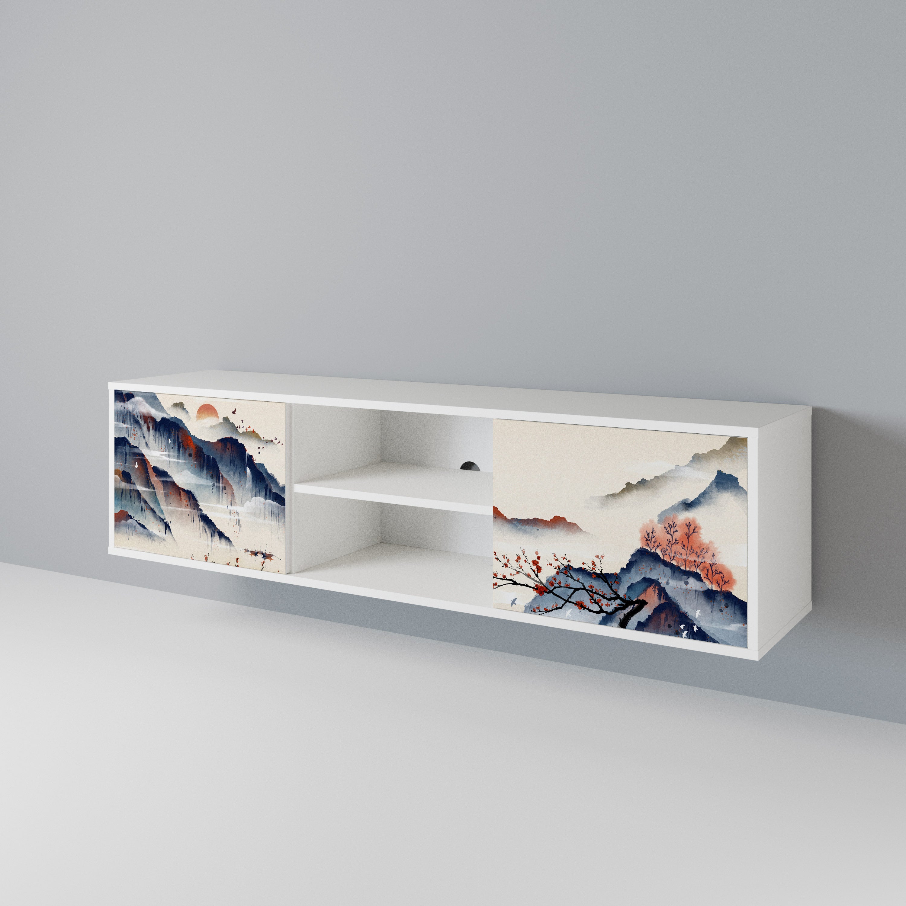 JAPANESE LANDSCAPE Móvel de TV de 2 Portas
