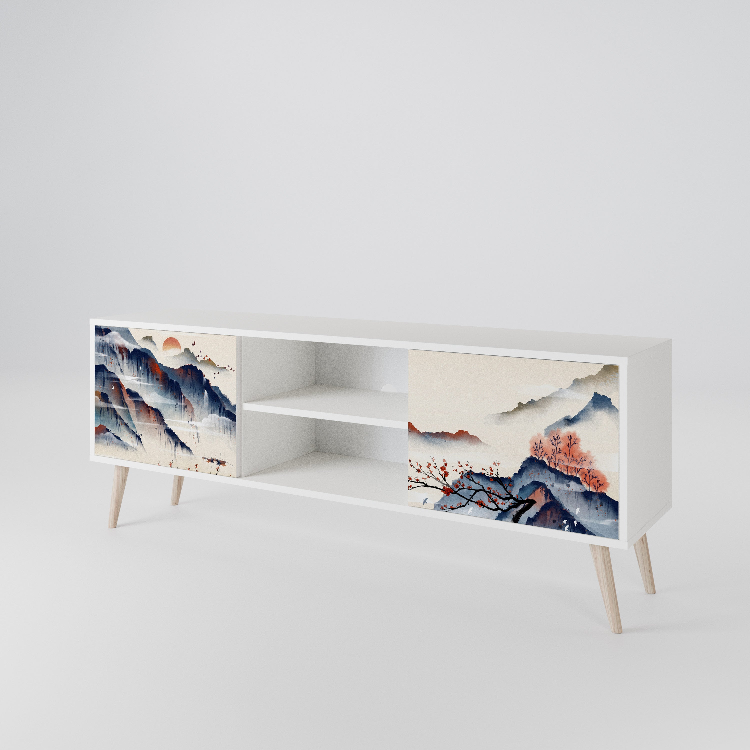 JAPANESE LANDSCAPE Móvel de TV de 2 Portas