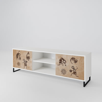 AFRICAN STYLE 2-Door TV Cabinet