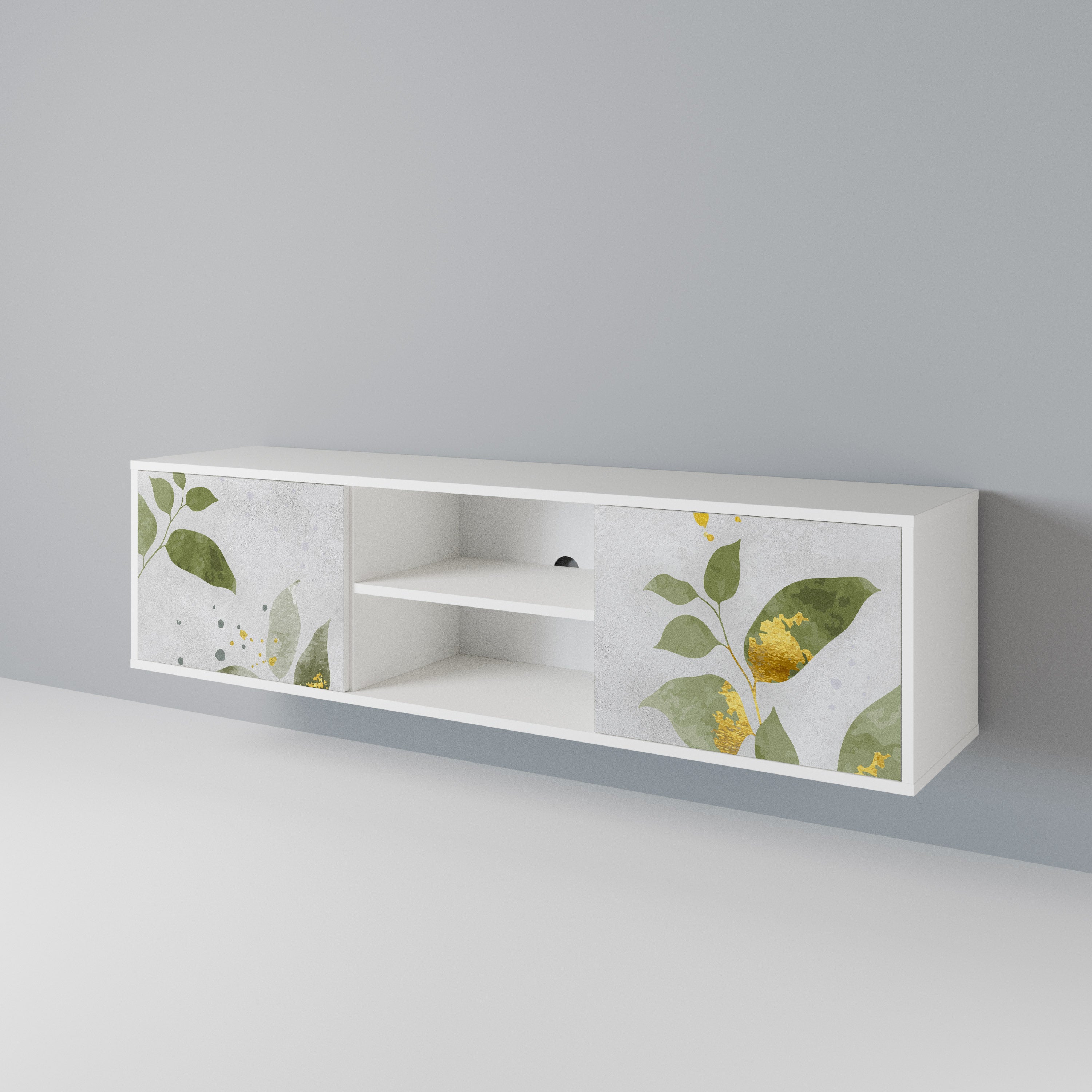 ELEGANT BOTANICS Móvel de TV de 2 Portas