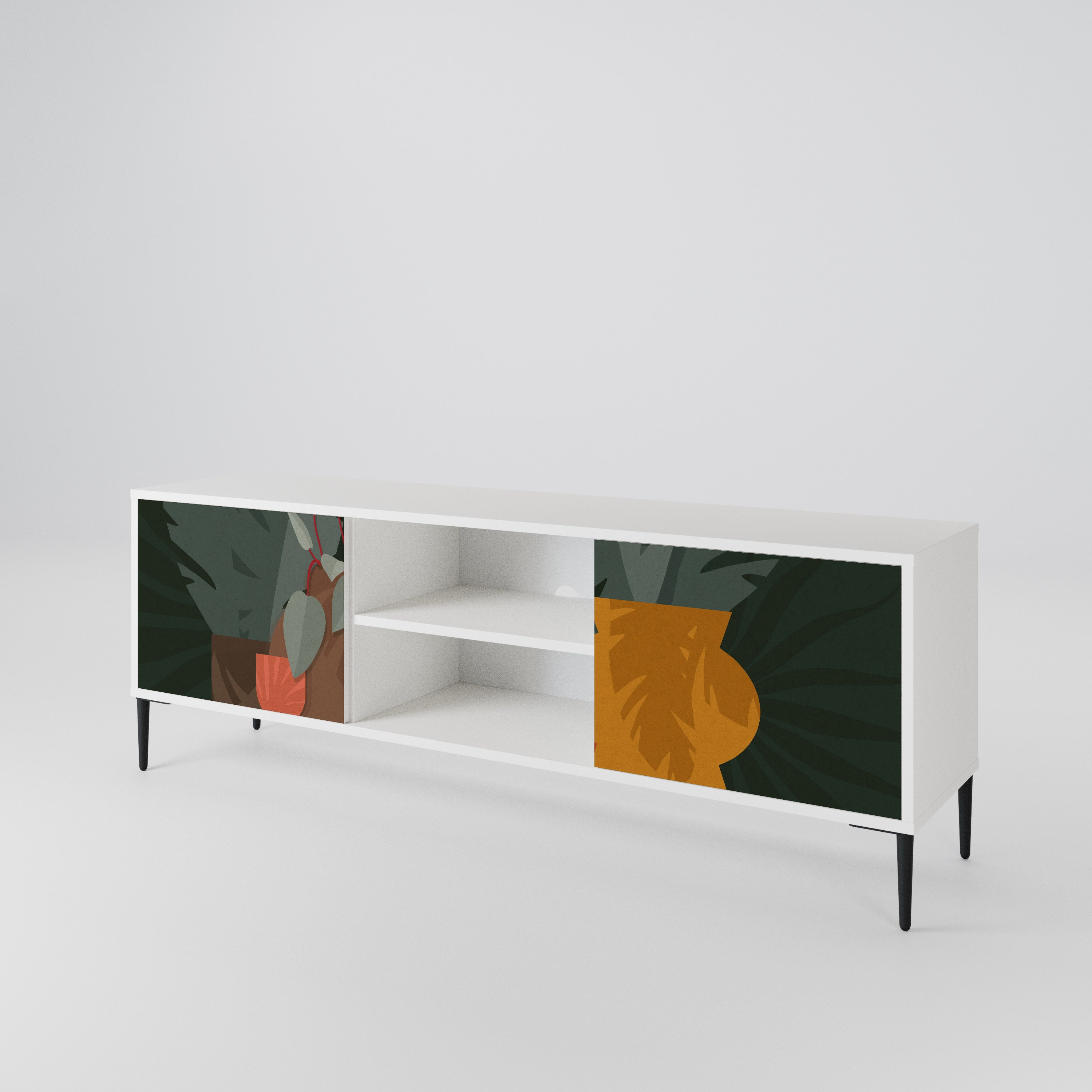 TROPICAL COMPOSITION 2-Door TV Cabinet