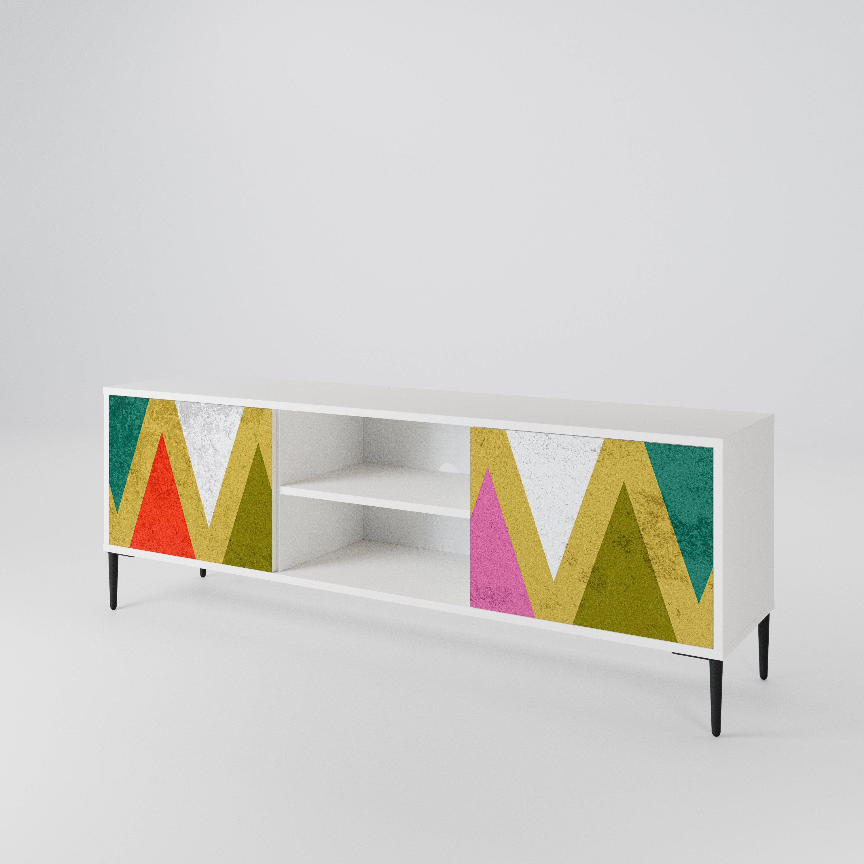 COLORFUL TRIANGLES 2-Door TV Cabinet