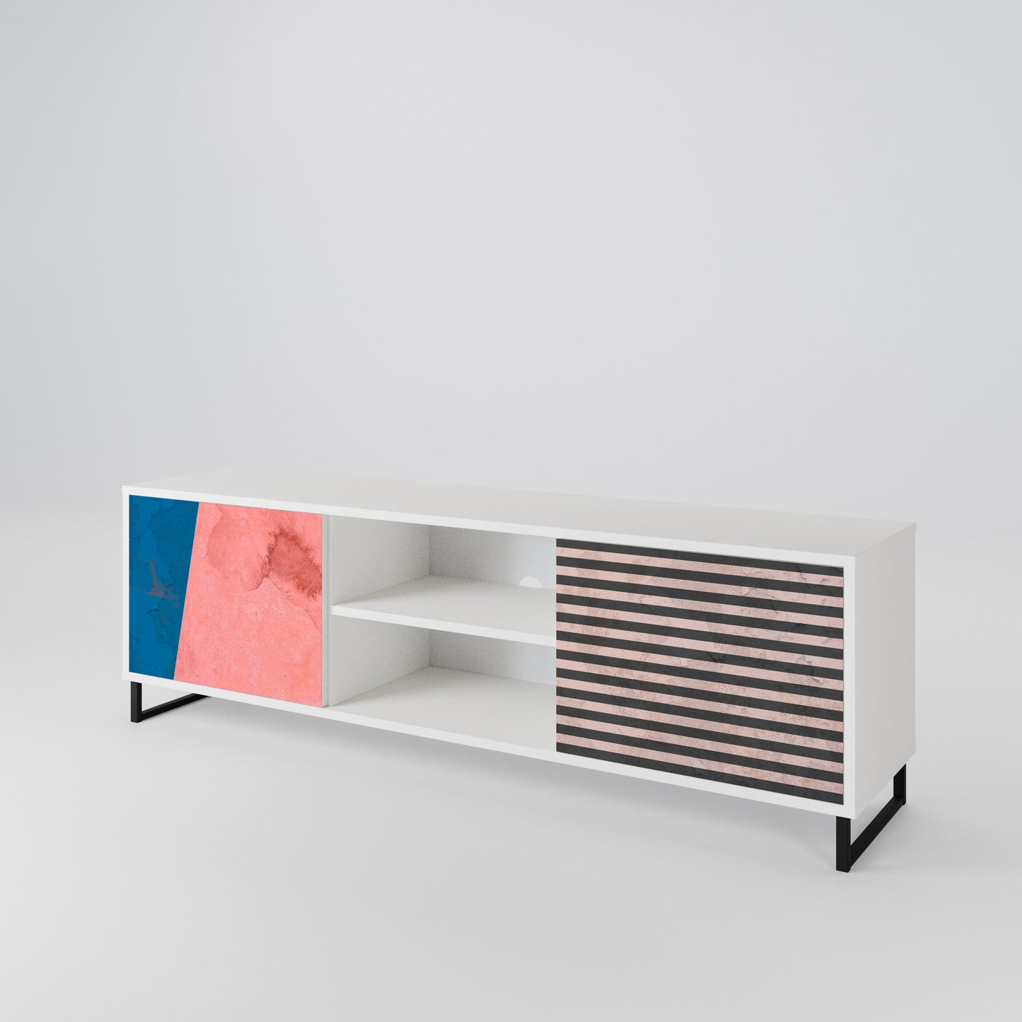 GLAMOROUS STRIPE Móvel de TV de 2 Portas