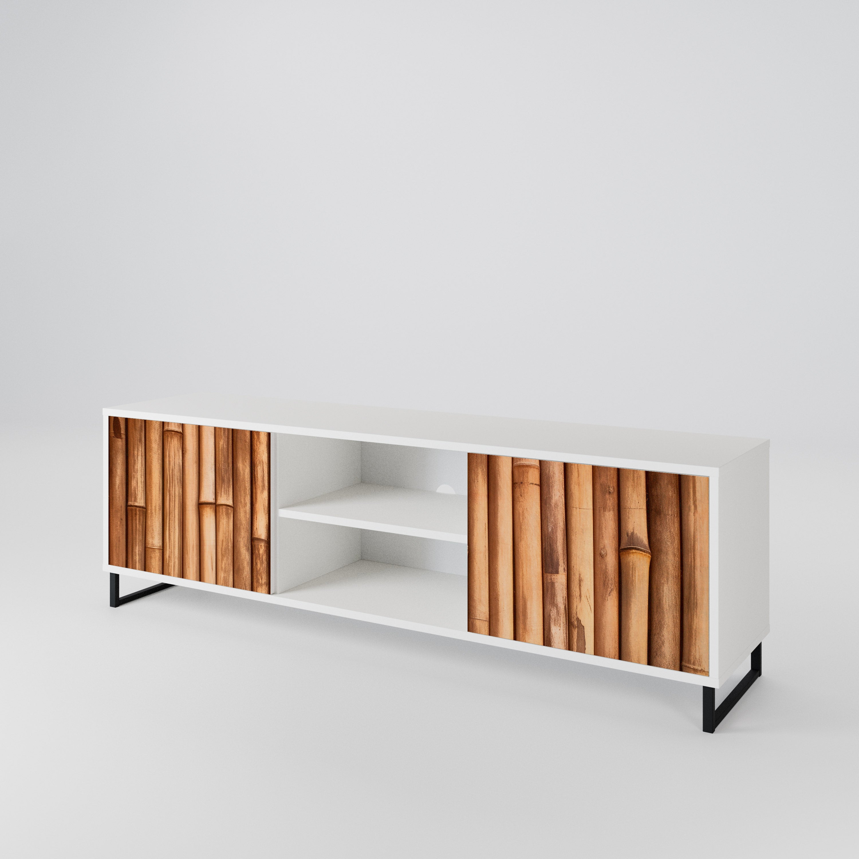 NATURAL WOOD 2-Door TV Cabinet