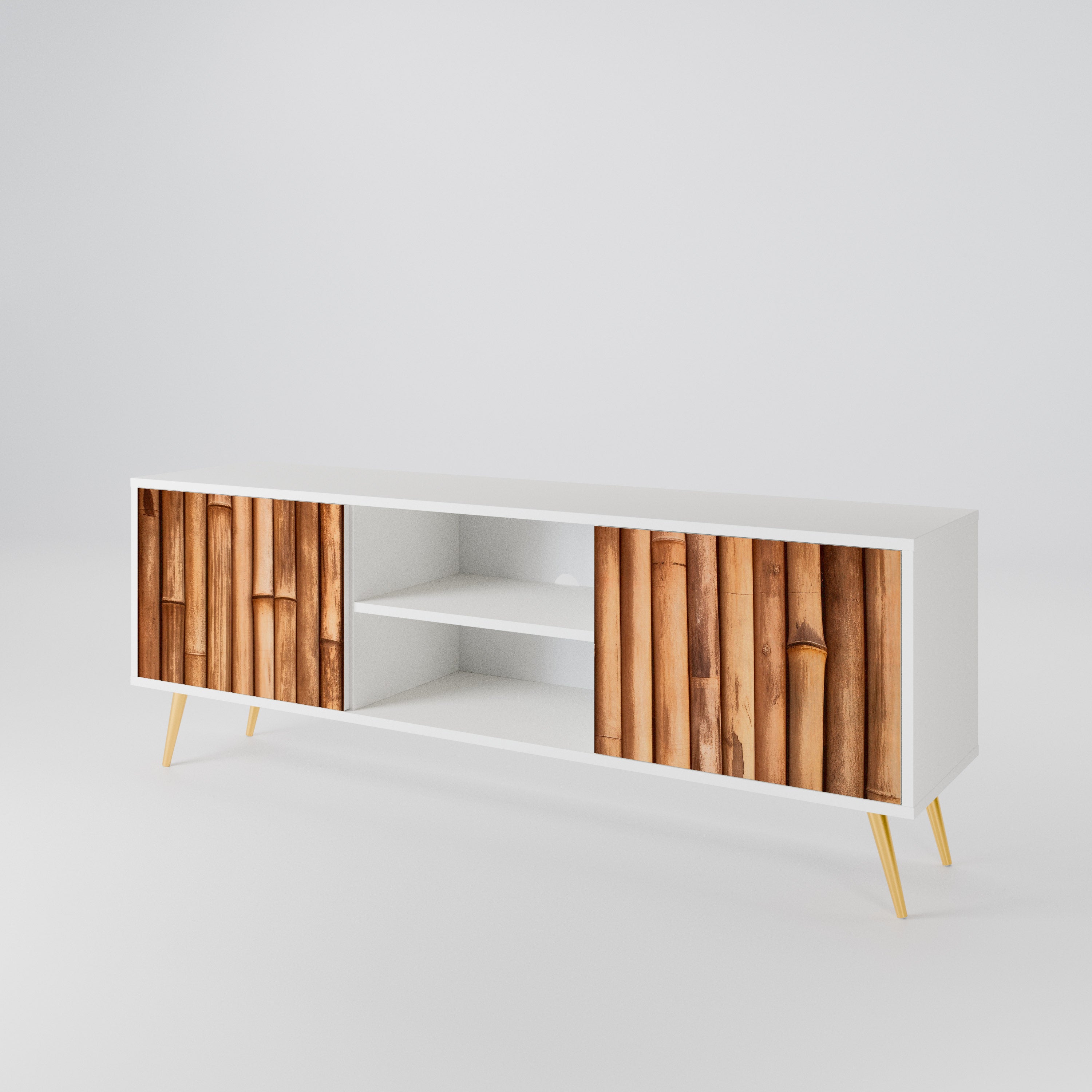 NATURAL WOOD 2-Door TV Cabinet