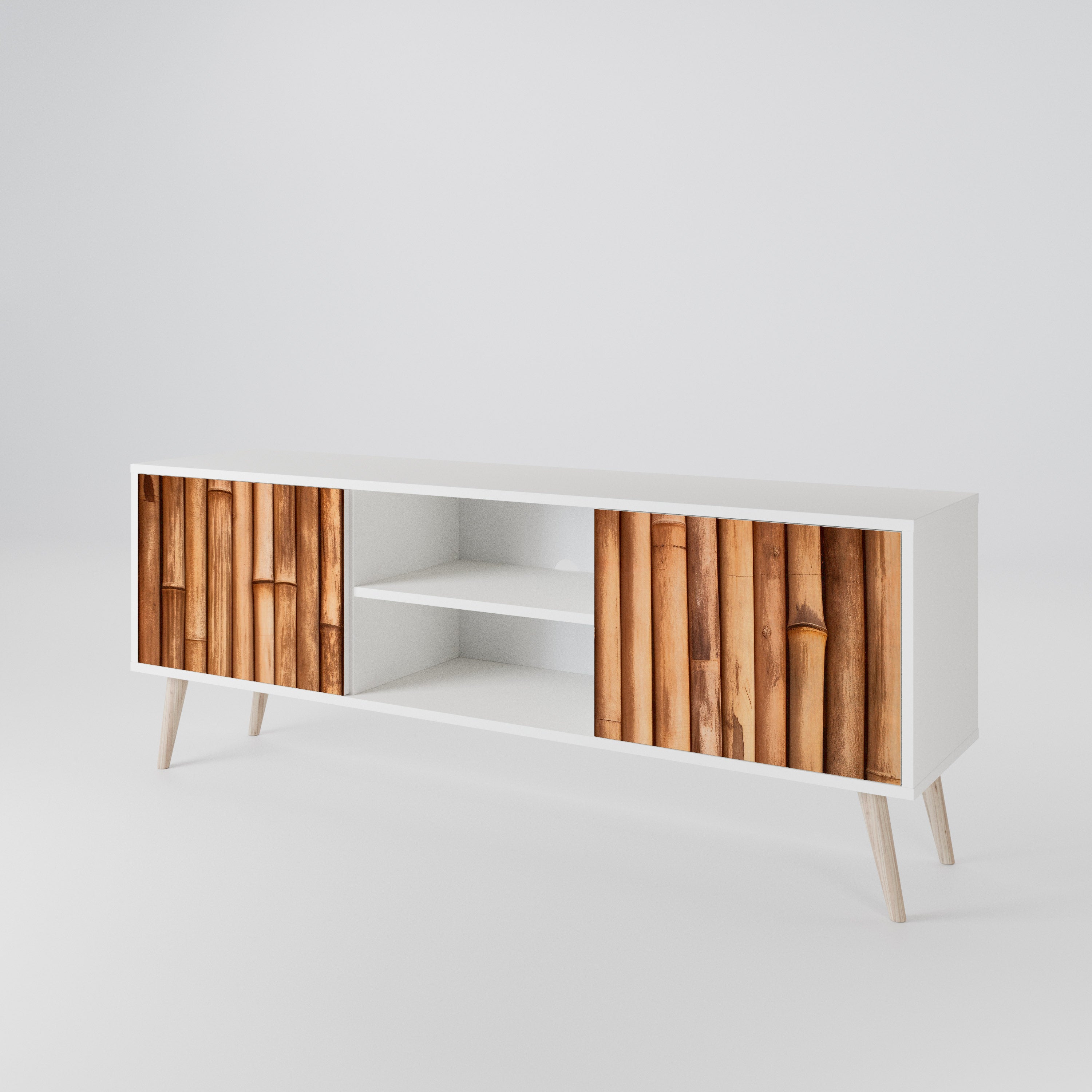 NATURAL WOOD 2-Door TV Cabinet