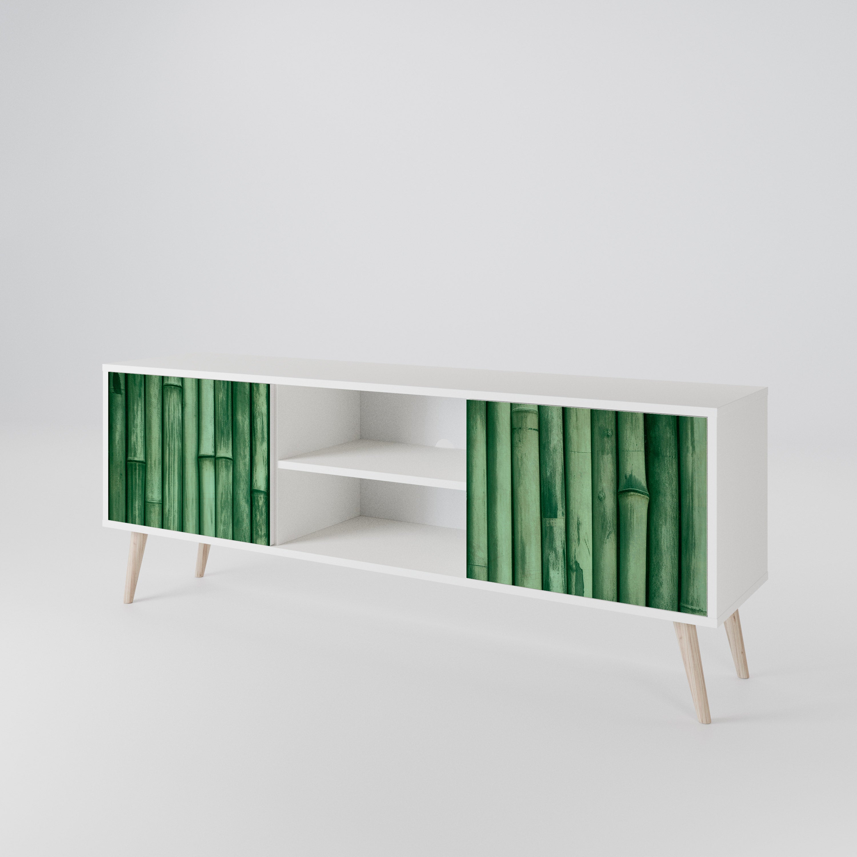 NATURAL GREEN 2-Door TV Cabinet