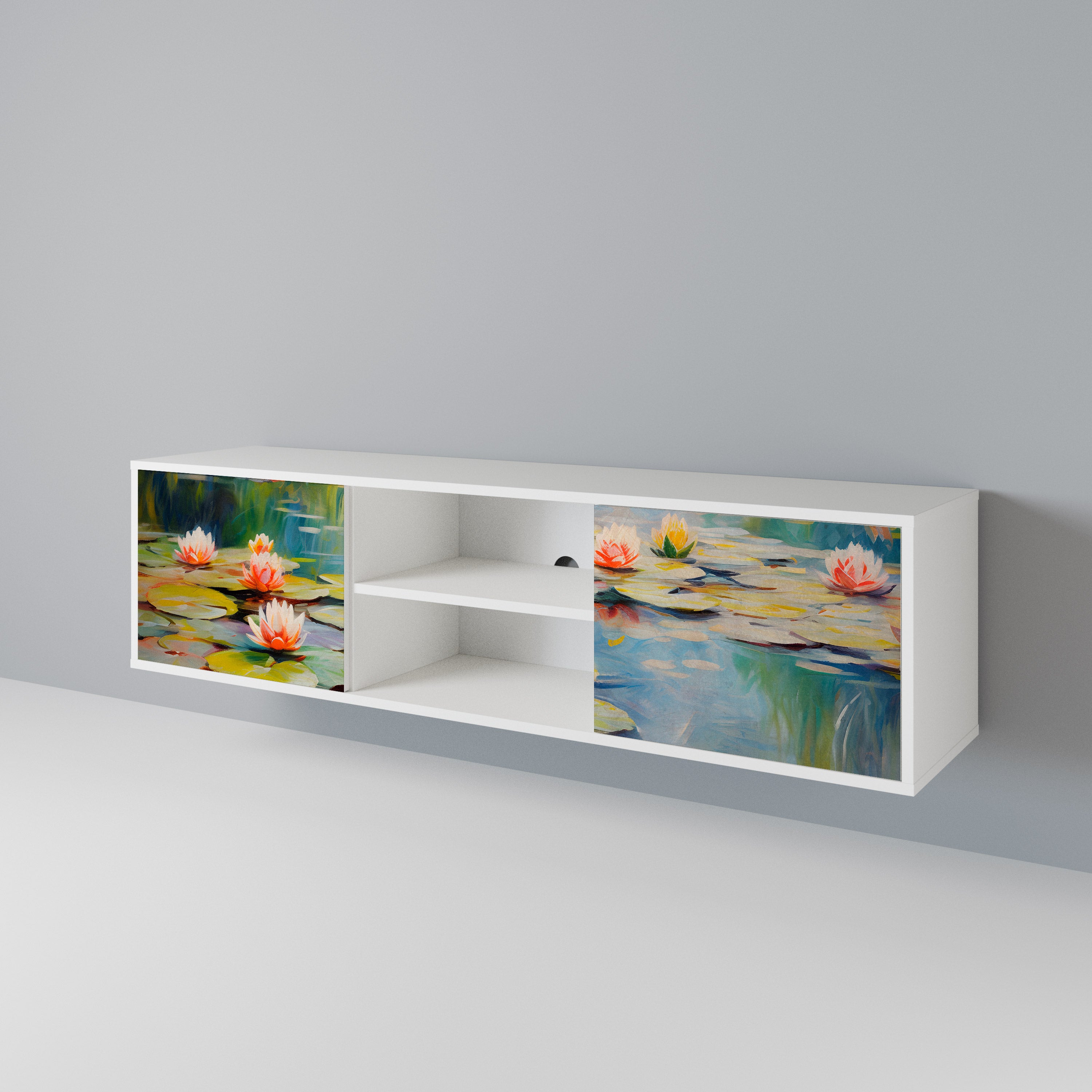 BLOOMING WATERS 2-Door TV Cabinet