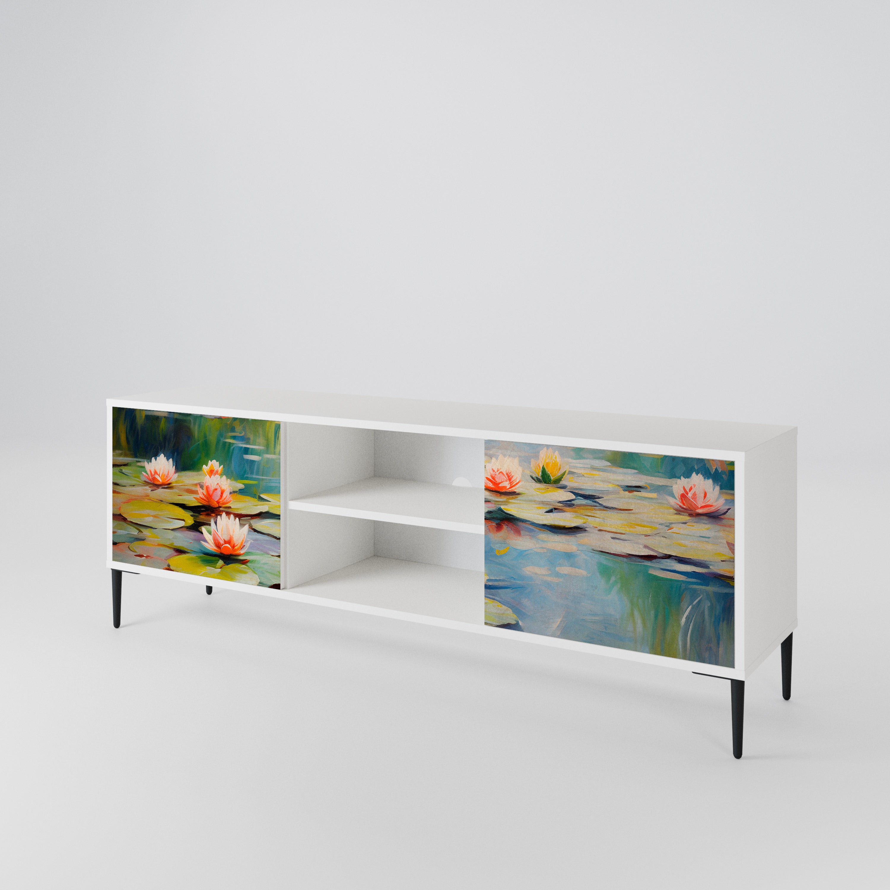 BLOOMING WATERS 2-Door TV Cabinet