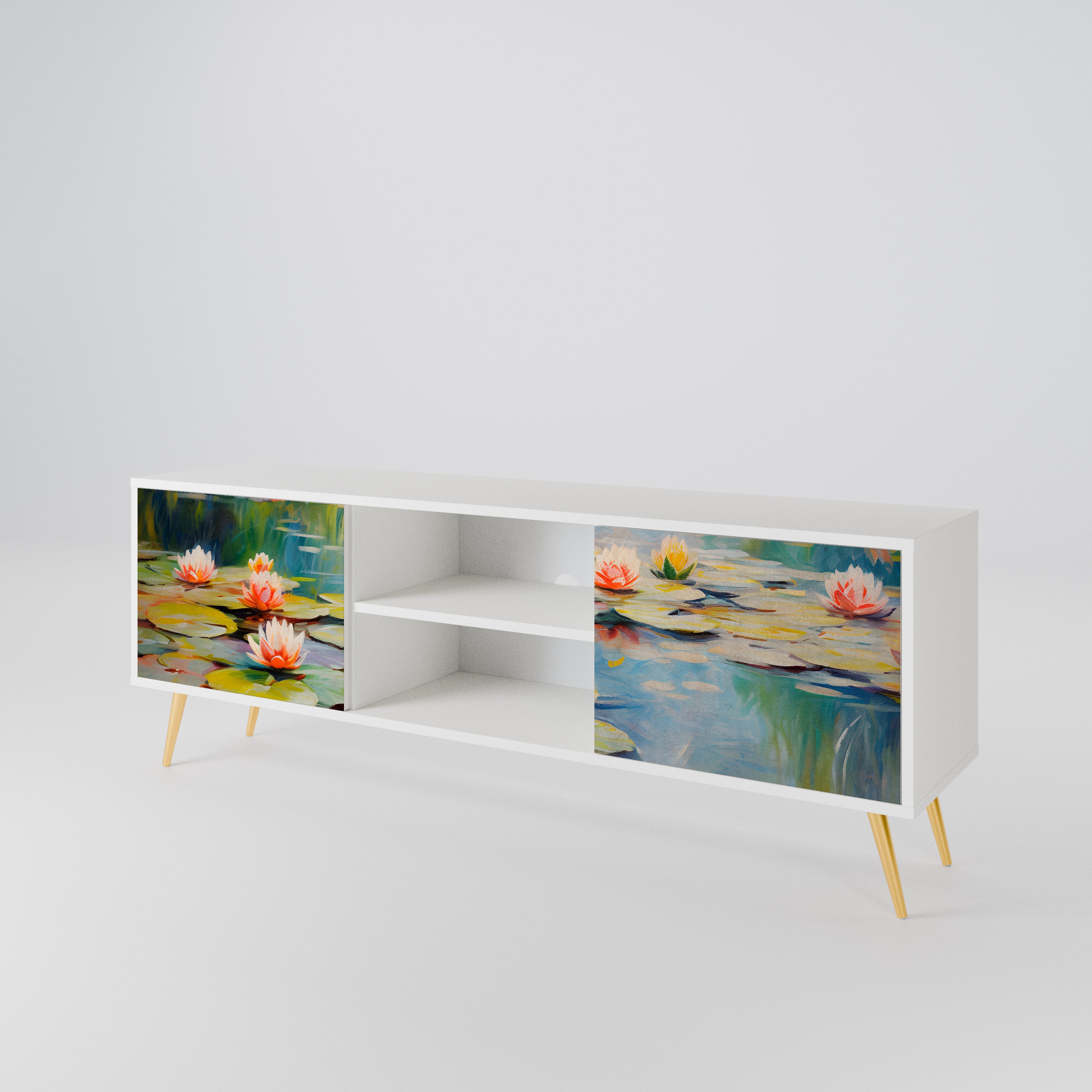 BLOOMING WATERS 2-Door TV Cabinet