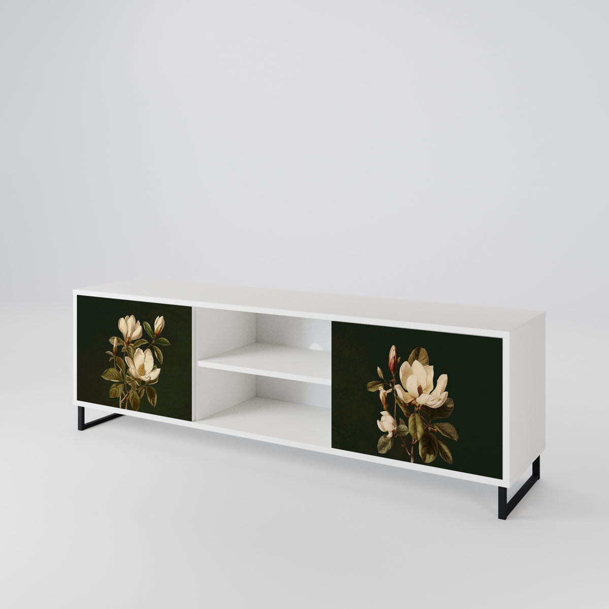 FLORAL NOIR Móvel de TV de 2 Portas