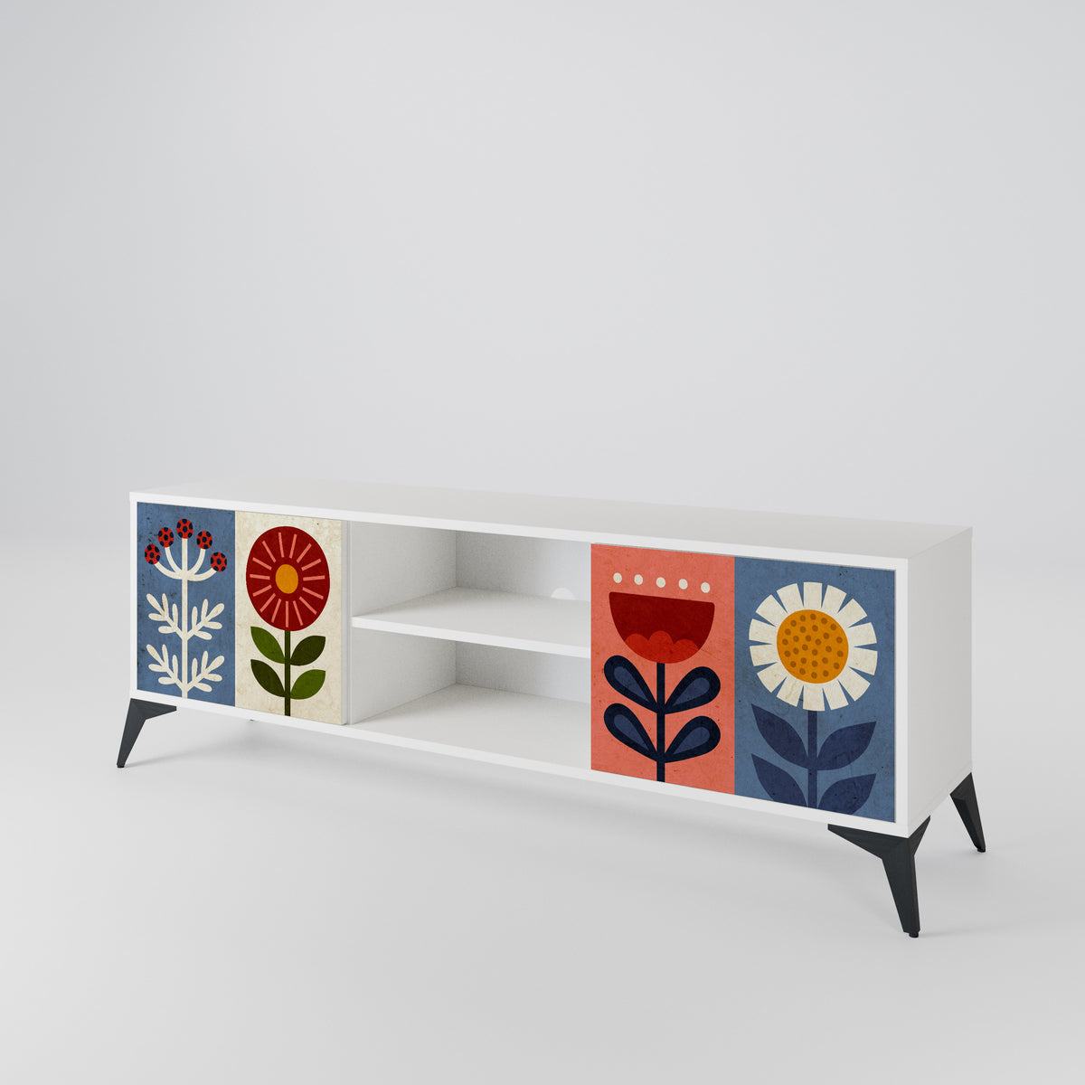 SCANDIC FLOWERET Móvel de TV de 2 Portas