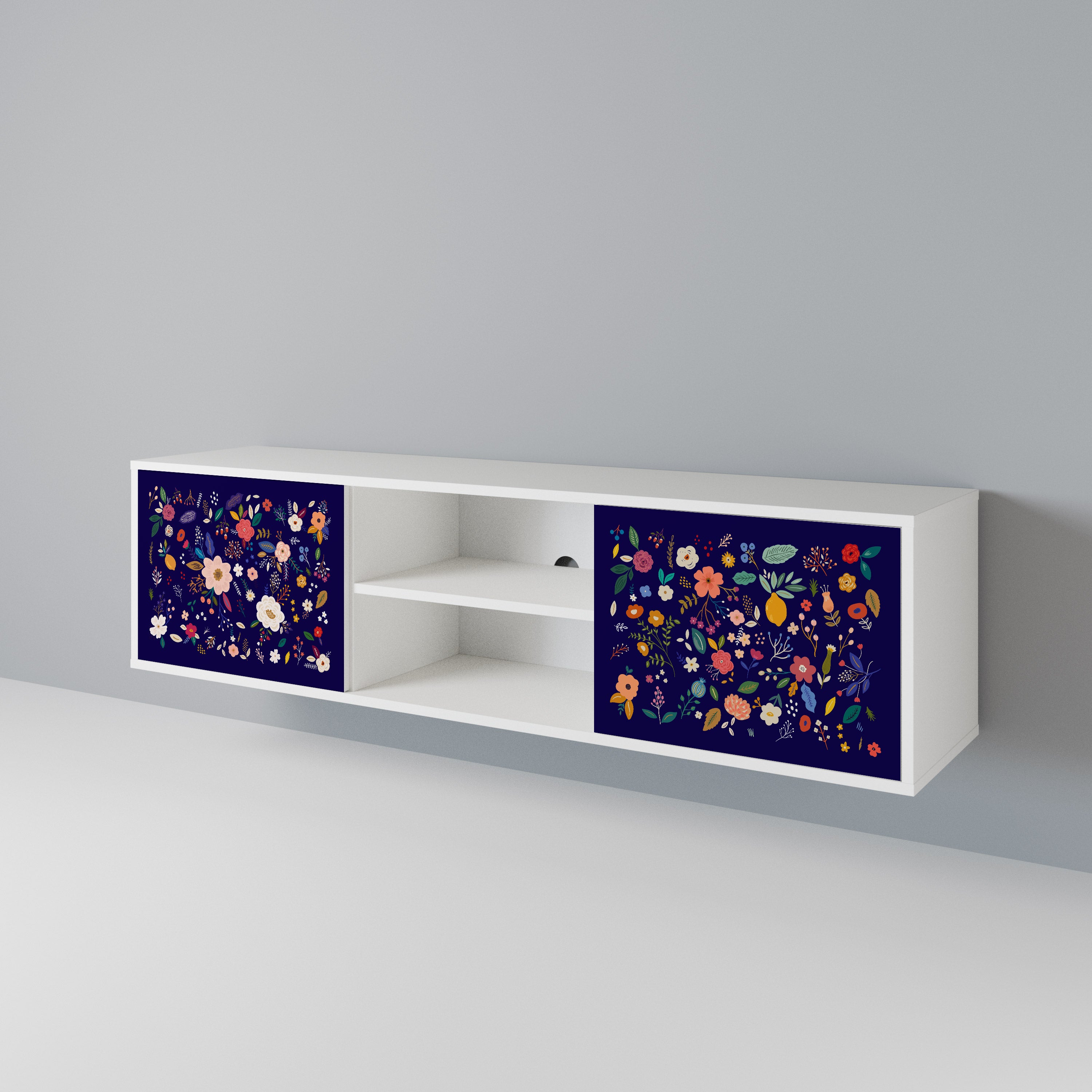 FLORAL COMBINATION 2-Door TV Cabinet