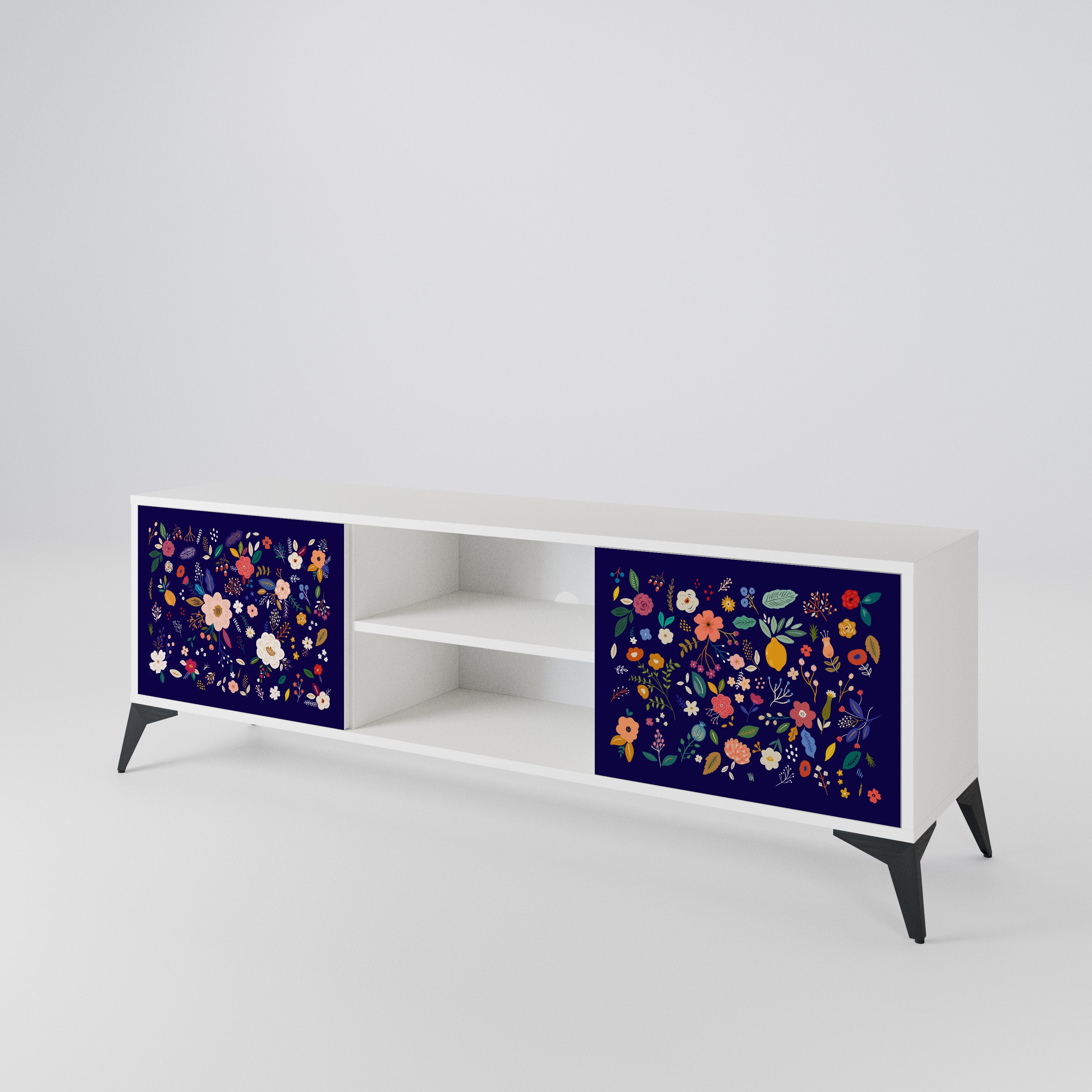 FLORAL COMBINATION 2-Door TV Cabinet