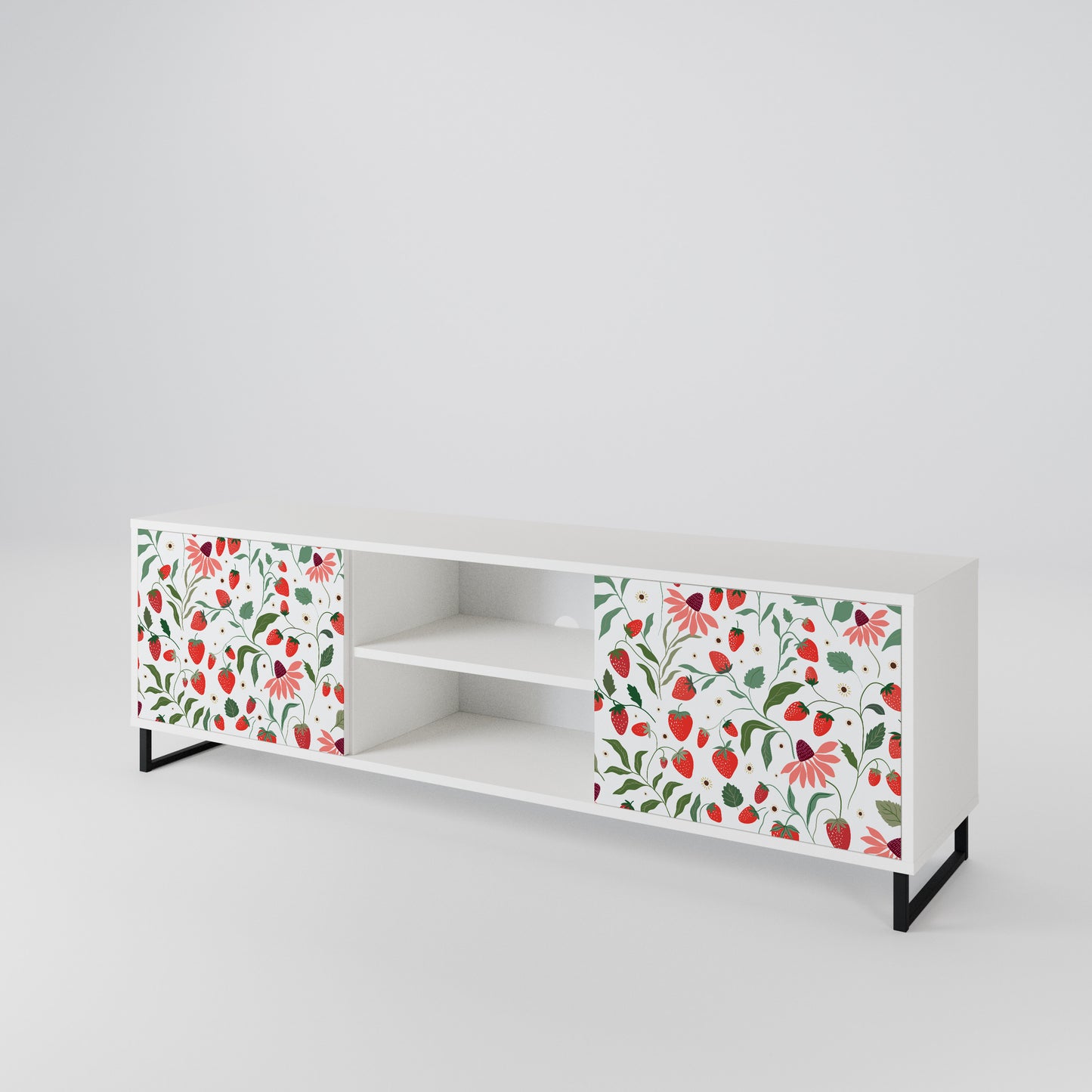 FLOWERS AND STRAWBERRIES Móvel de TV de 2 Portas