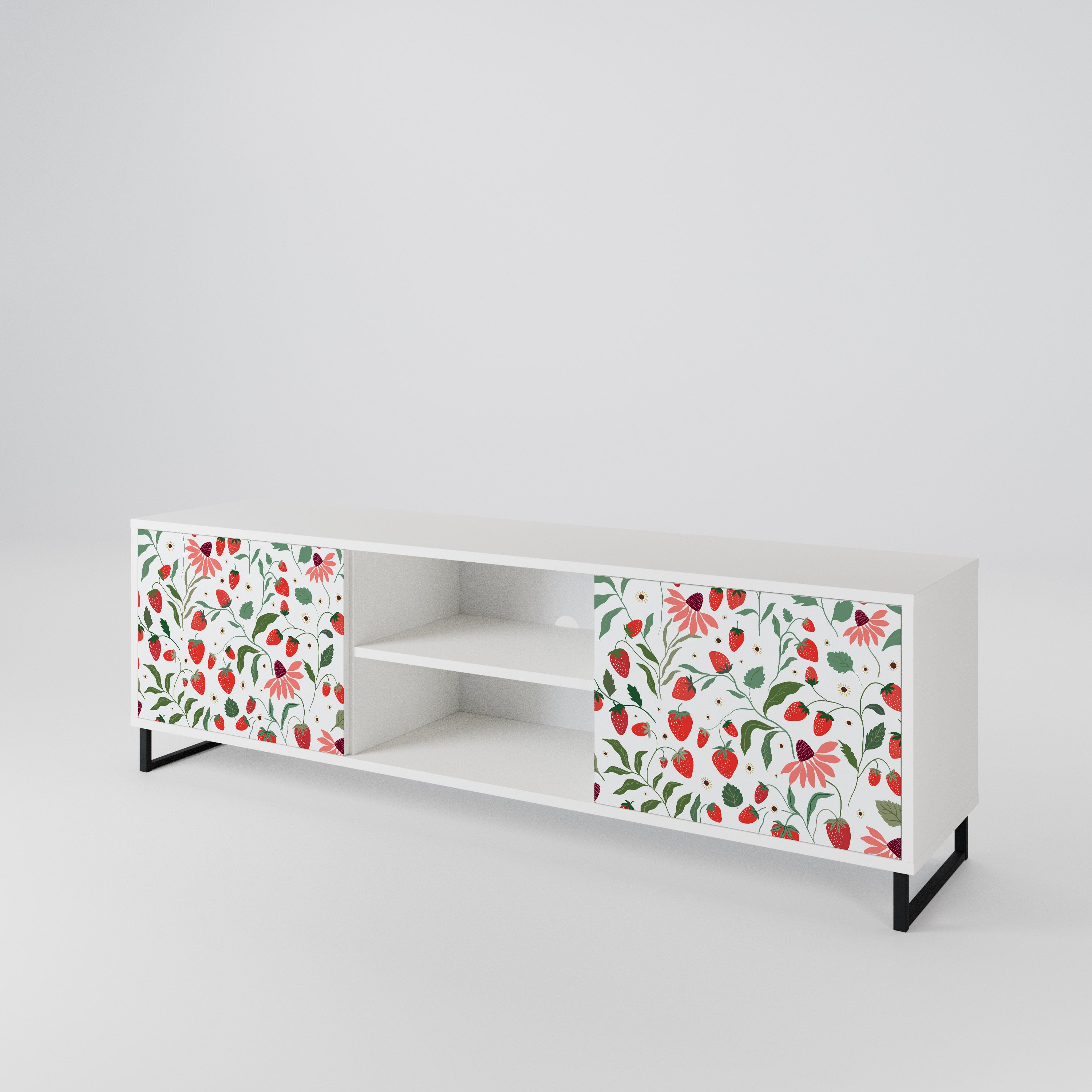 FLOWERS AND STRAWBERRIES Móvel de TV de 2 Portas
