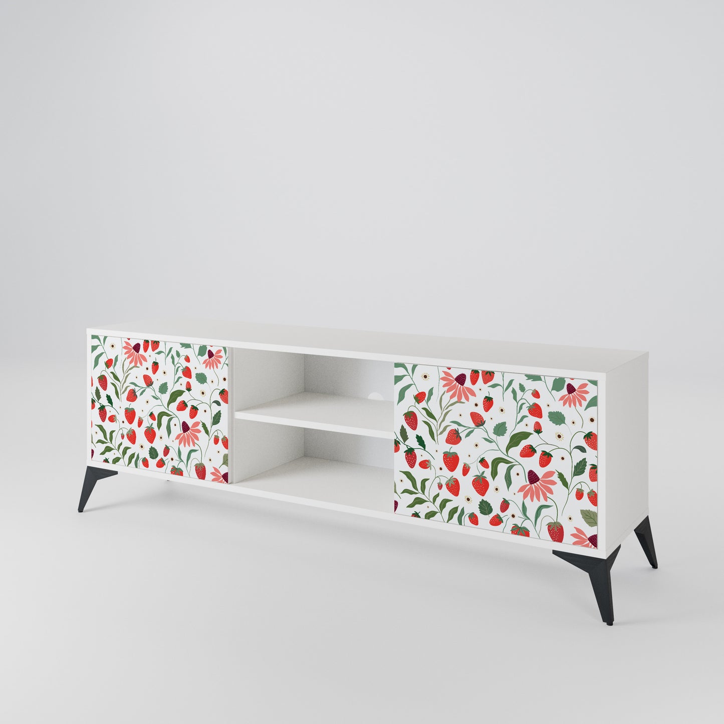 FLOWERS AND STRAWBERRIES Móvel de TV de 2 Portas