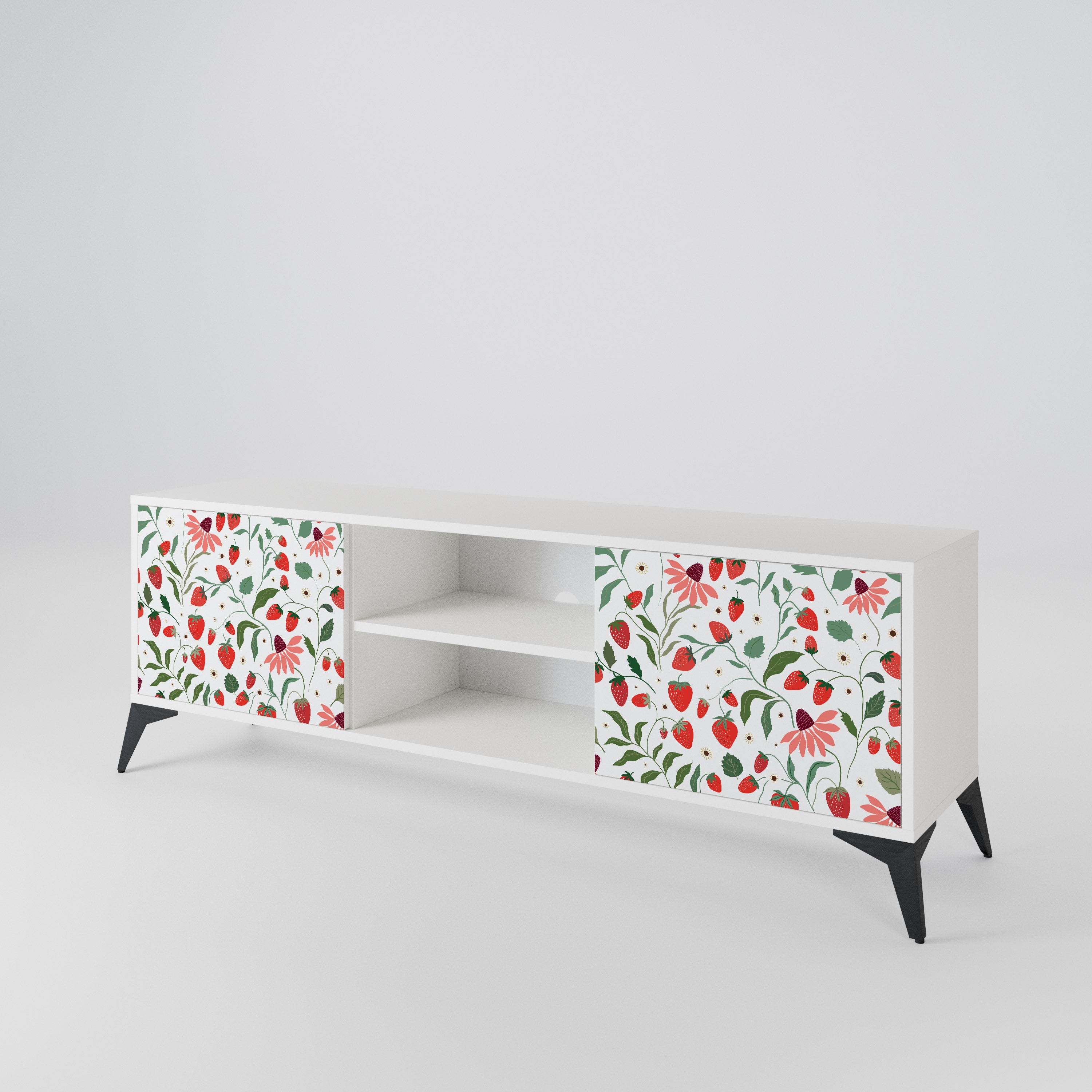 FLOWERS AND STRAWBERRIES Móvel de TV de 2 Portas