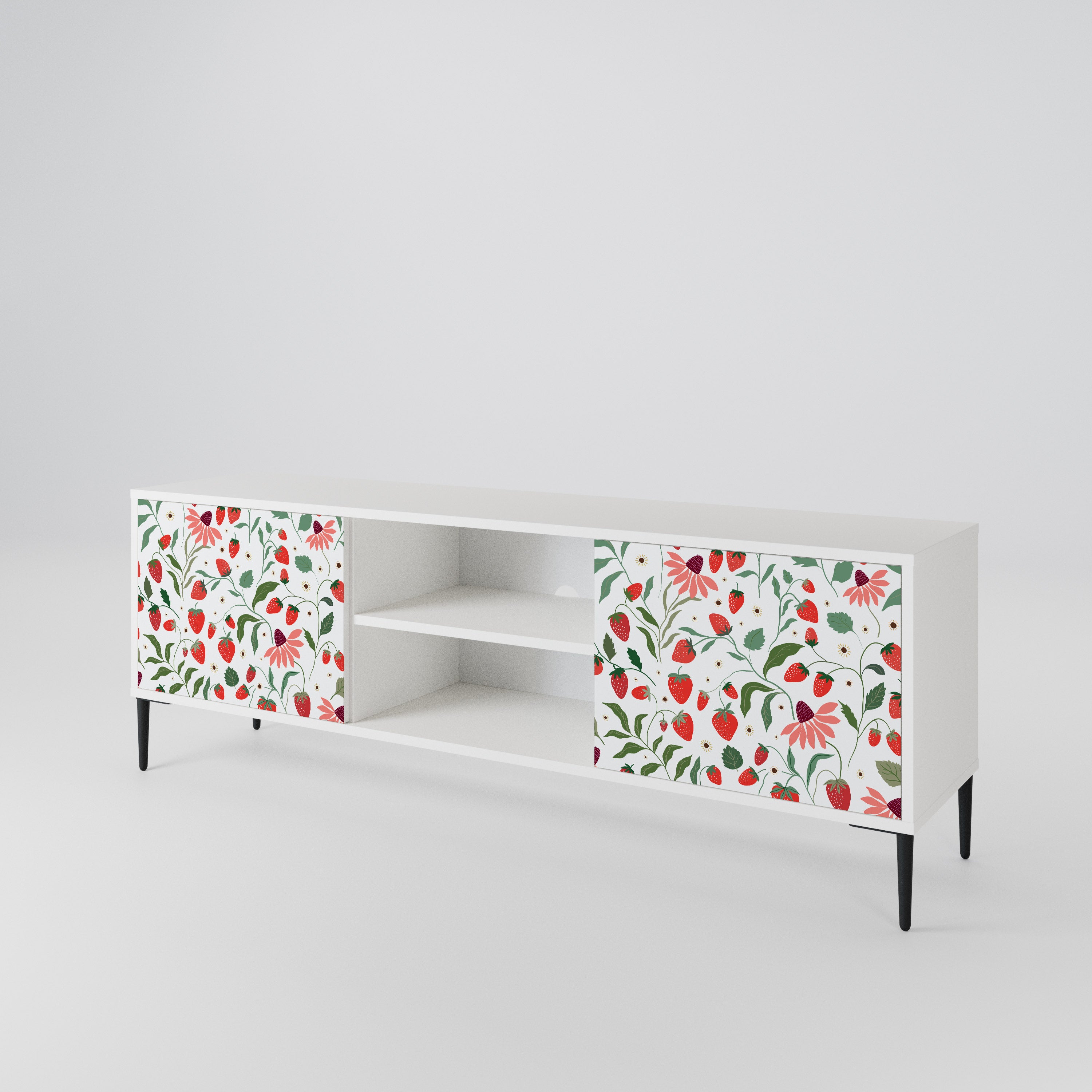 FLOWERS AND STRAWBERRIES Móvel de TV de 2 Portas