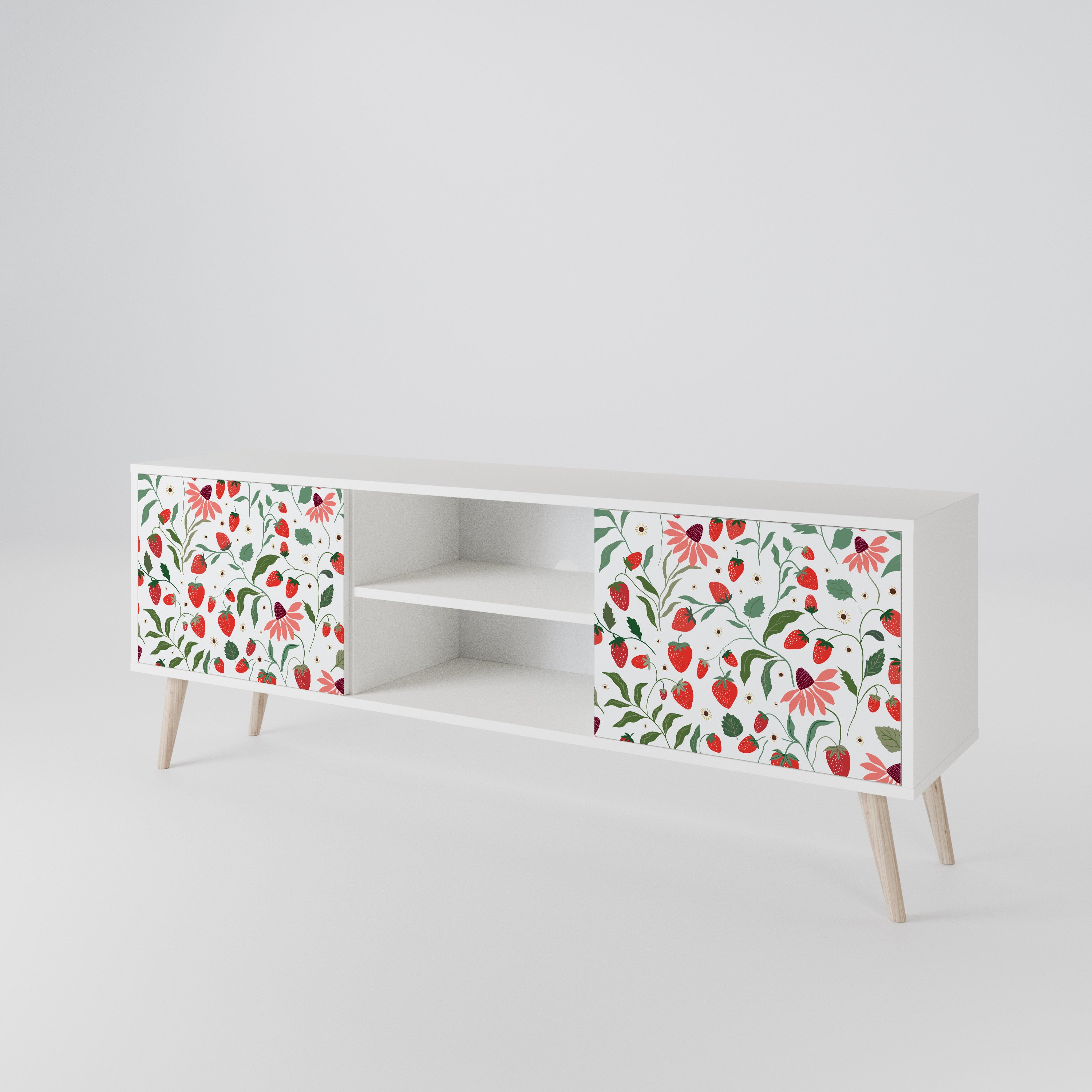 FLOWERS AND STRAWBERRIES Móvel de TV de 2 Portas