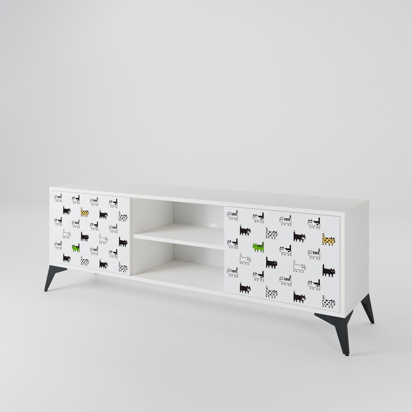 CATS COMPILATION 2-Door TV Cabinet