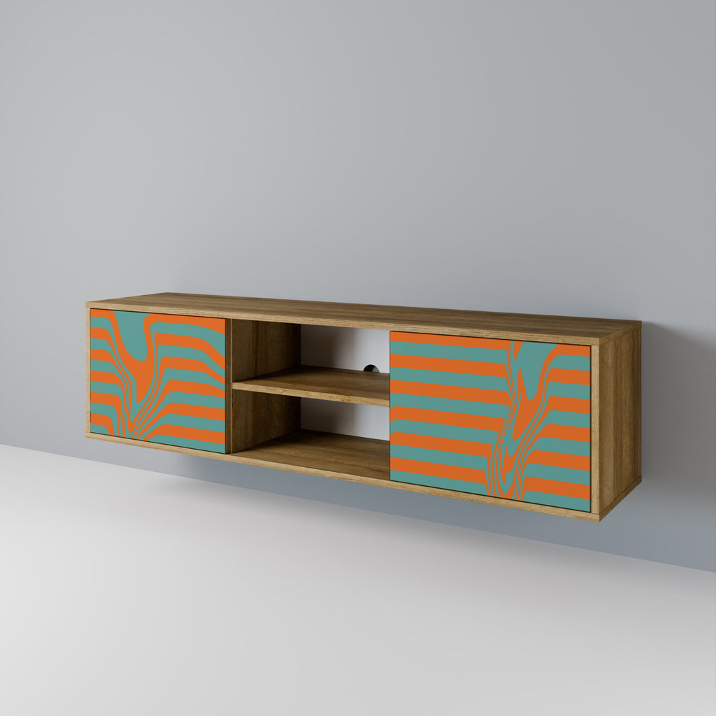 LINE COLLAPSE 2-Door TV Stand in Oak Effect