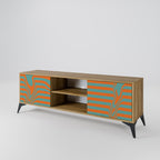 LINE COLLAPSE 2-Door TV Stand in Oak Effect