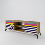 COLORFUL DIVERSION 2-Door TV Stand in Oak Effect