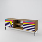 COLORFUL DIVERSION 2-Door TV Stand in Oak Effect