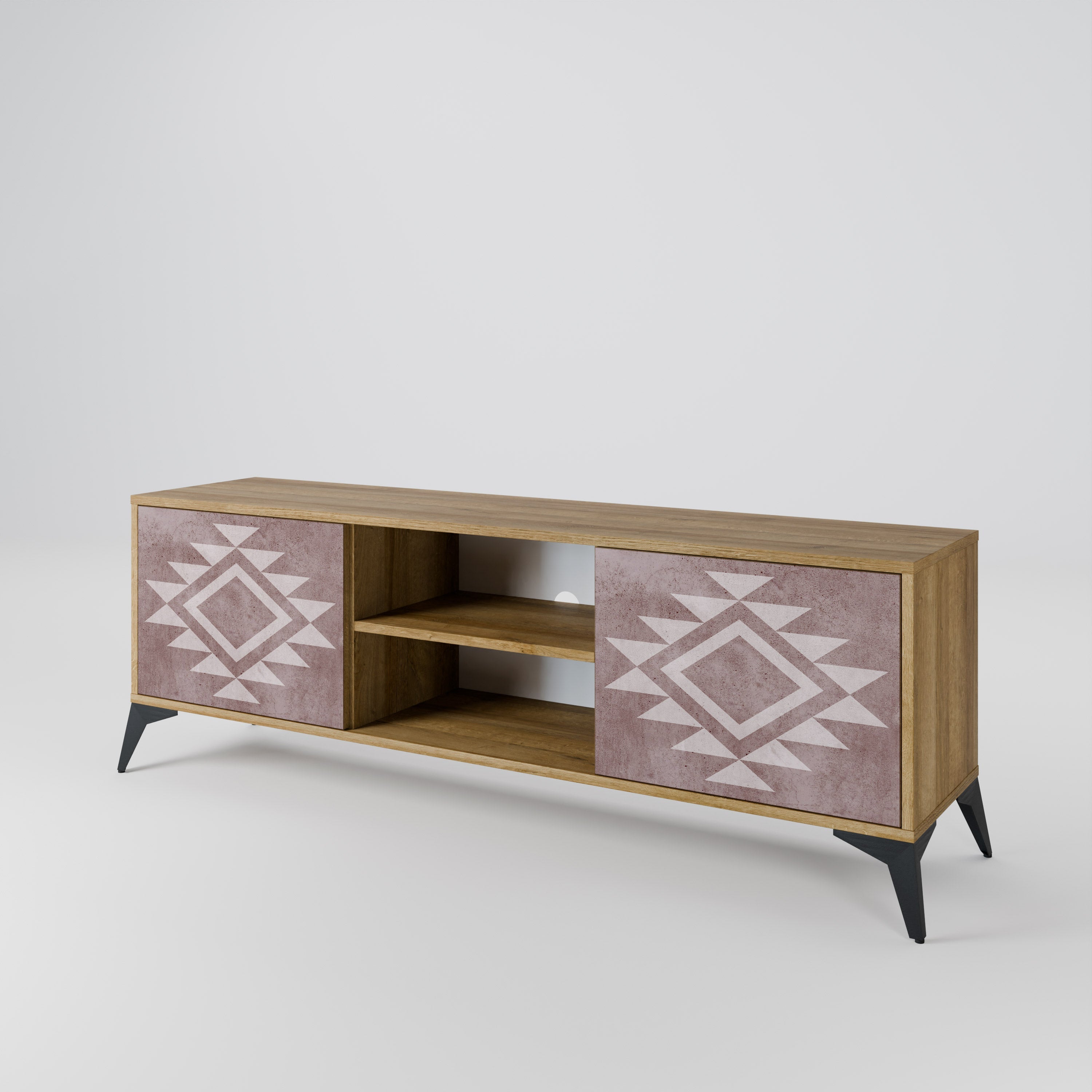 MARVEL MOSAIC 2-Door TV Stand in Oak Effect