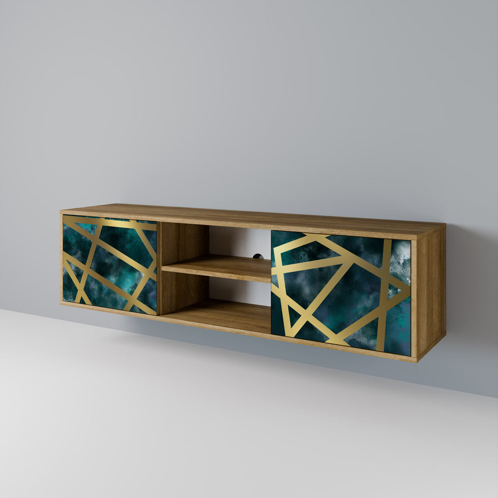 THE LABYRINTH OF GOLD 2-Door TV Stand in Oak Effect