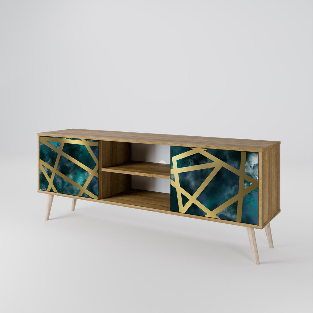 THE LABYRINTH OF GOLD 2-Door TV Stand in Oak Effect
