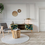 THE LABYRINTH OF GOLD 2-Door TV Stand in Oak Effect