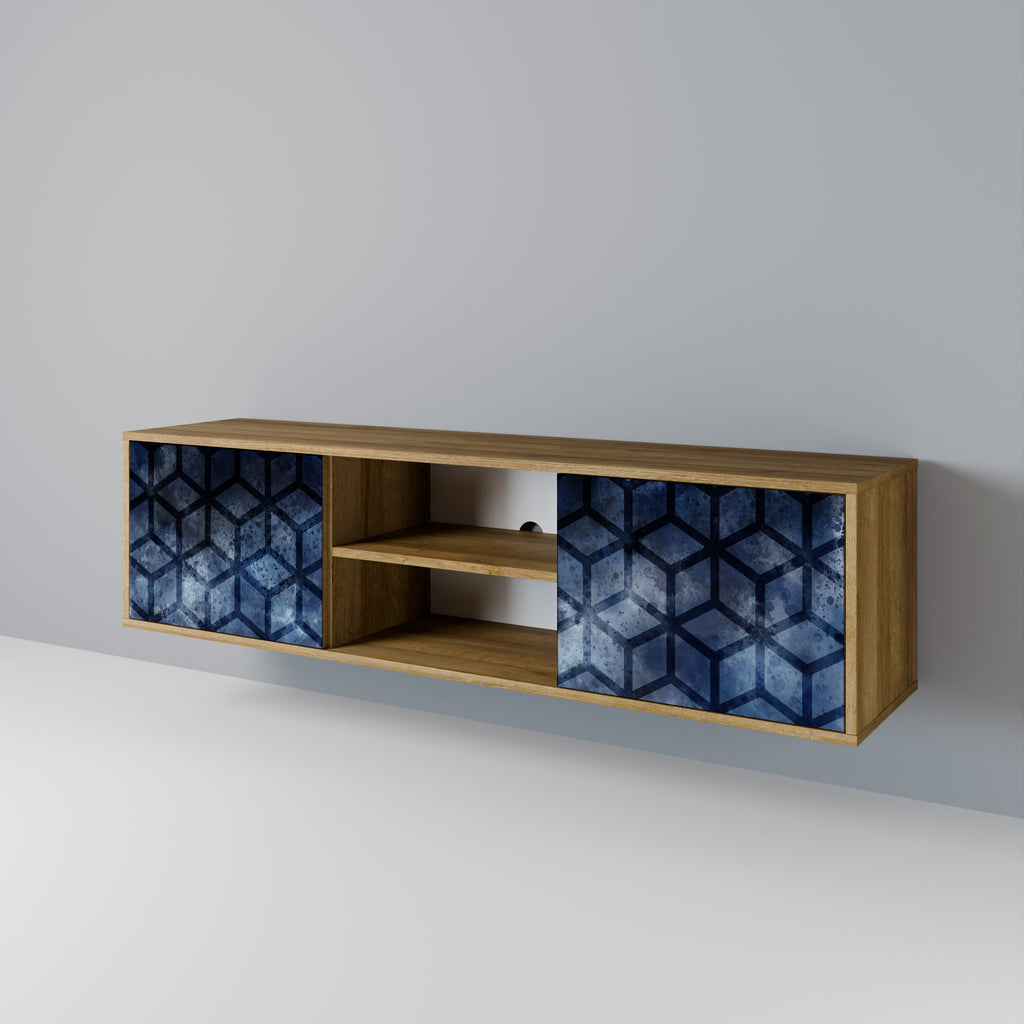 CUBIC MIST 2-Door TV Stand in Oak Effect