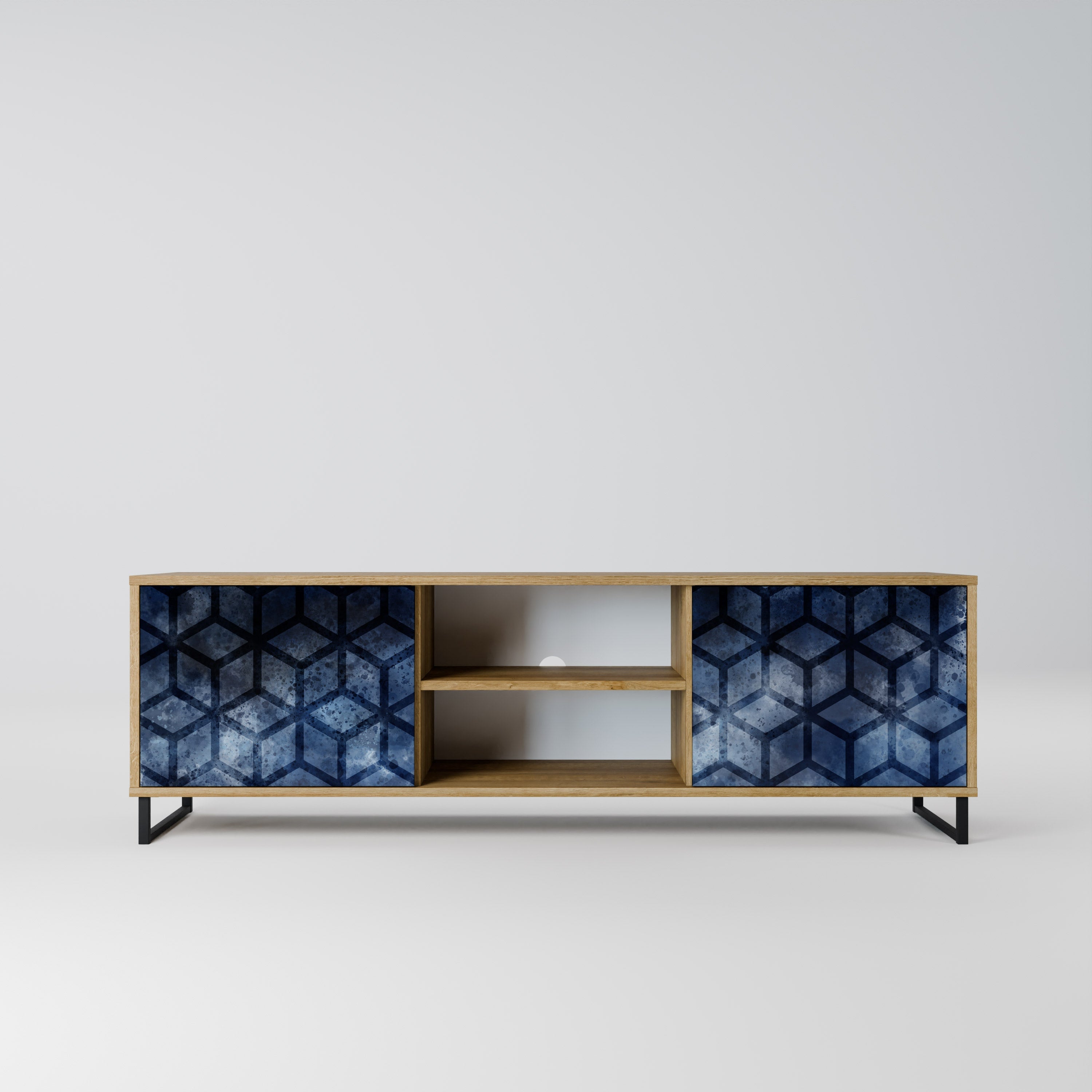 CUBIC MIST 2-Door TV Stand in Oak Effect