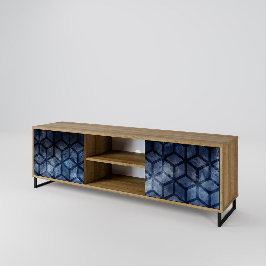 CUBIC MIST 2-Door TV Stand in Oak Effect