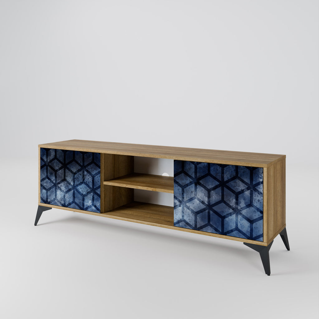 CUBIC MIST 2-Door TV Stand in Oak Effect