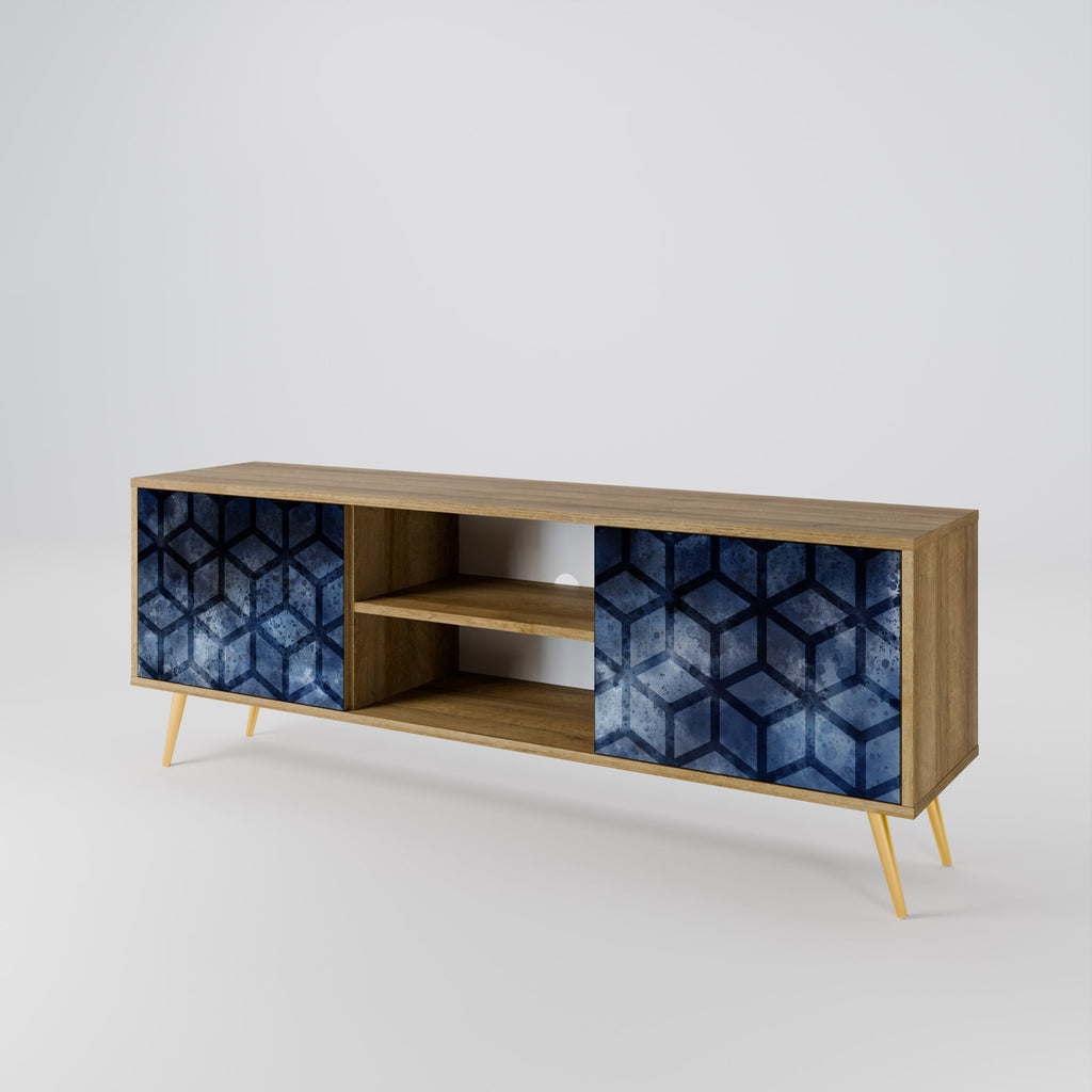 CUBIC MIST 2-Door TV Stand in Oak Effect