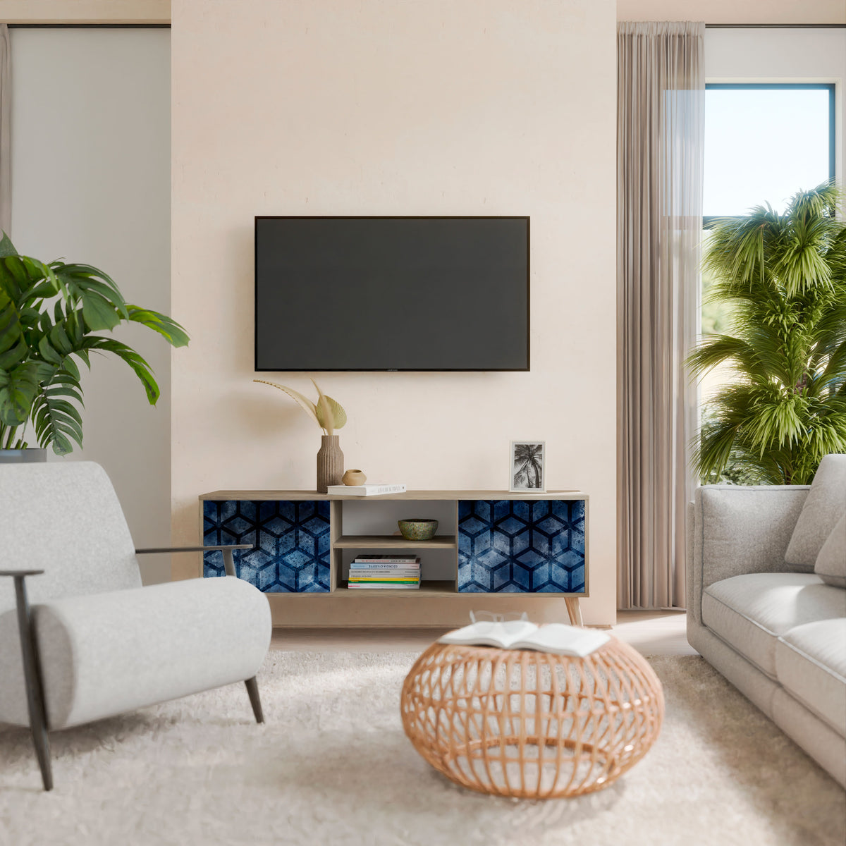 CUBIC MIST Móvel de TV de 2 Portas