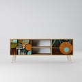 GEODE GLIMMER 2-Door TV Stand in Oak Effect