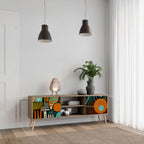 GEODE GLIMMER 2-Door TV Stand in Oak Effect