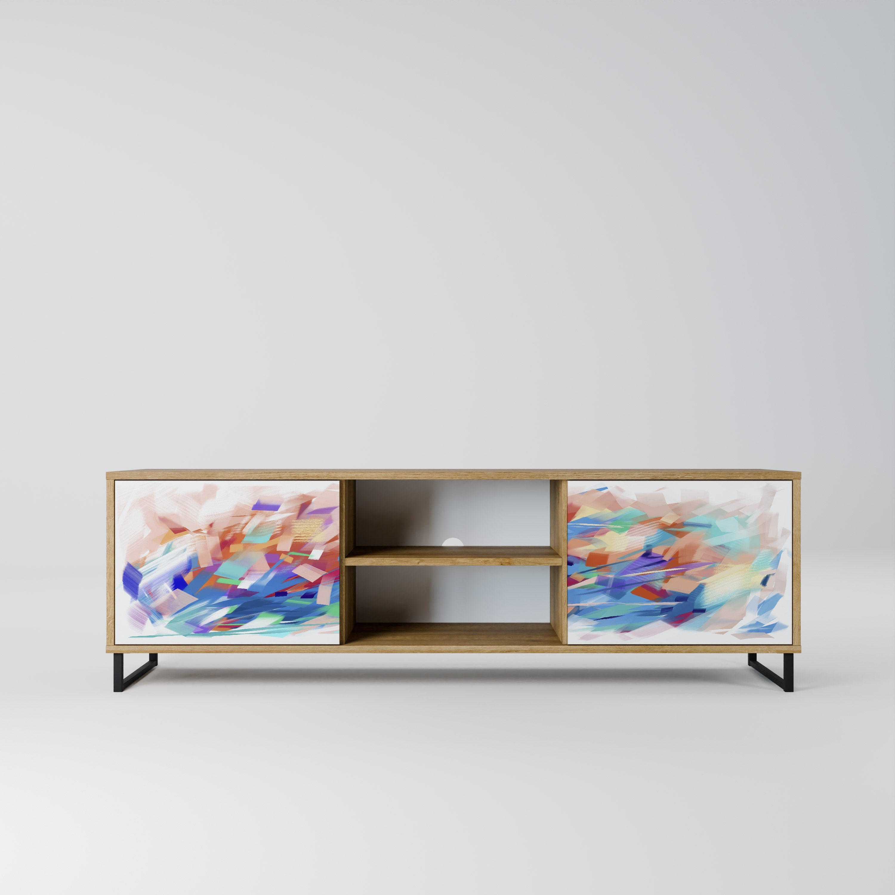 FINESSE MASH-UP 2-Door TV Stand in Oak Effect