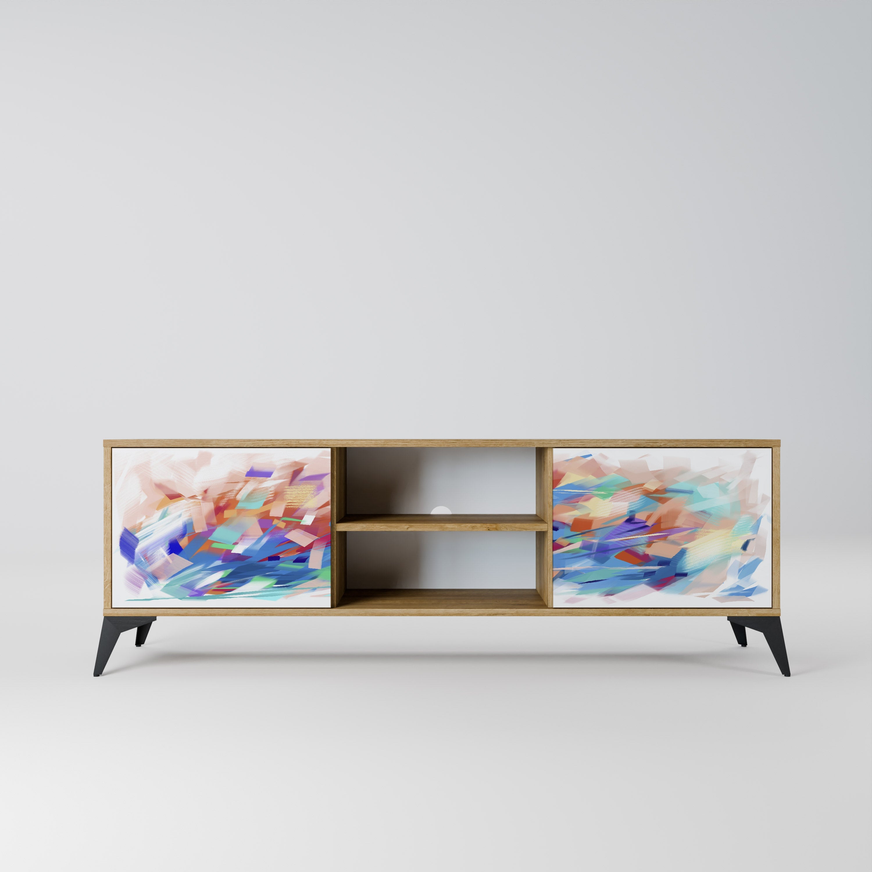 FINESSE MASH-UP 2-Door TV Stand in Oak Effect