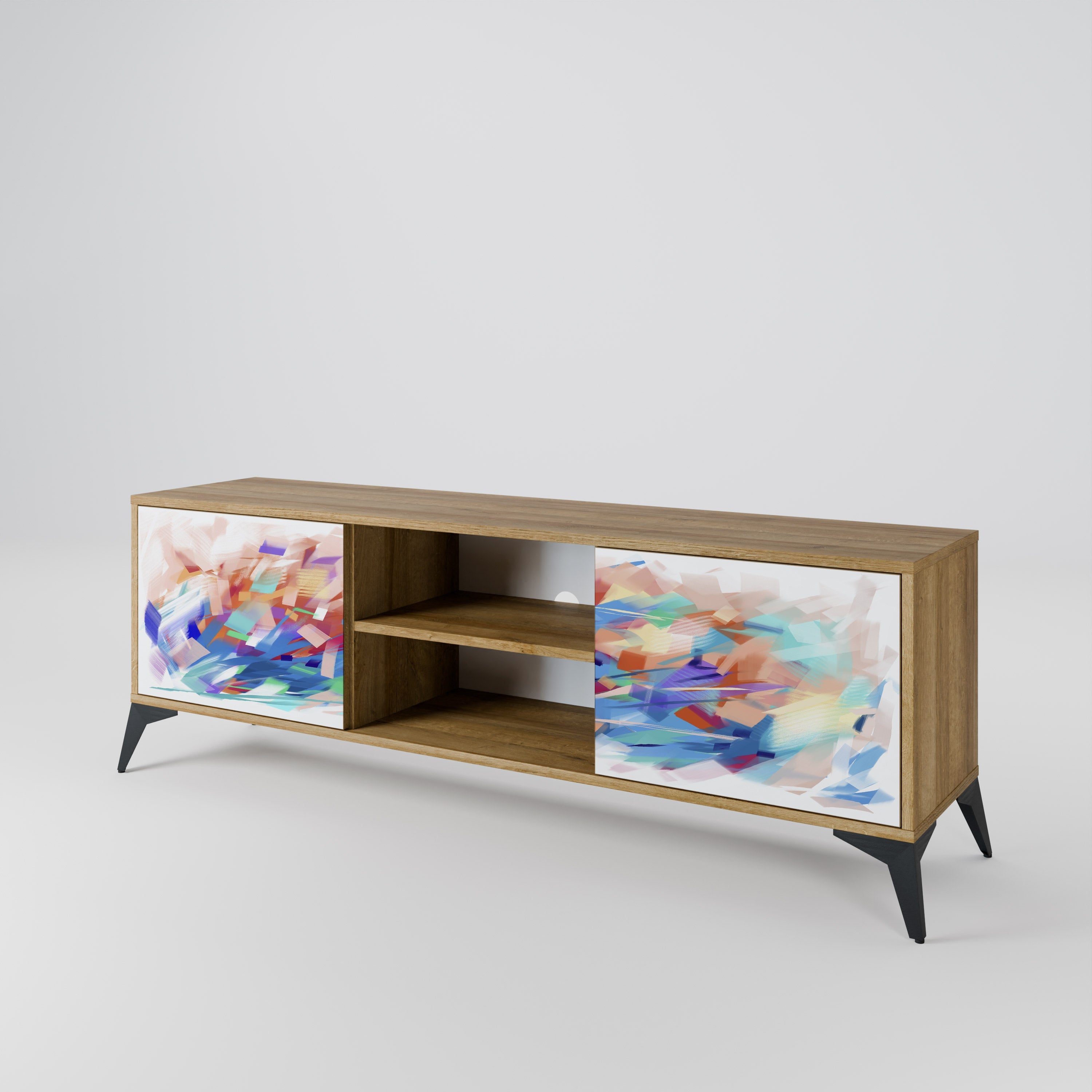 FINESSE MASH-UP 2-Door TV Stand in Oak Effect