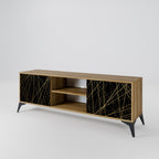 BRIGHT MESH 2-Door TV Stand in Oak Effect