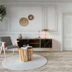 BRIGHT MESH 2-Door TV Stand in Oak Effect