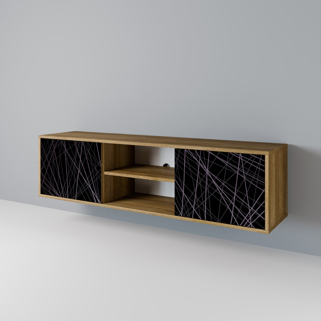 SHIMMER SPIDERGRAM 2-Door TV Stand in Oak Effect