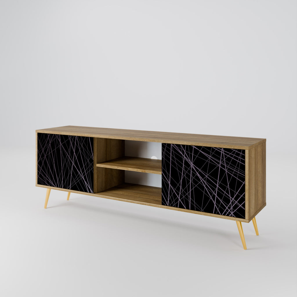 SHIMMER SPIDERGRAM 2-Door TV Stand in Oak Effect