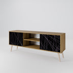 SHIMMER SPIDERGRAM 2-Door TV Stand in Oak Effect